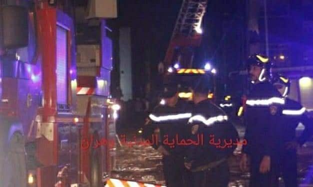 حريق بيت بسبب انفجار الغاز في وهران