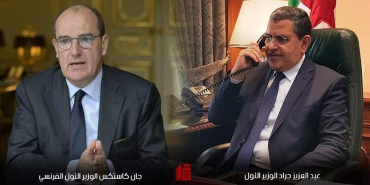 الوزير الأول جراد يتحادث مع نظيره الفرنسي