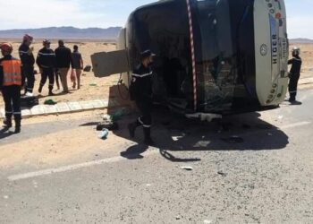 انقلاب حافلة بالنعامة