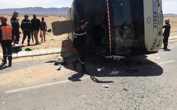 انقلاب حافلة بالنعامة