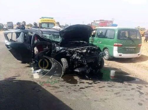 بالصور.. وفاة 3 أشخاص في حادث مرور