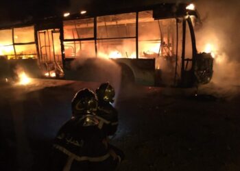 حريق في حظيرة حافلات نقل الطلبة بالبليدة