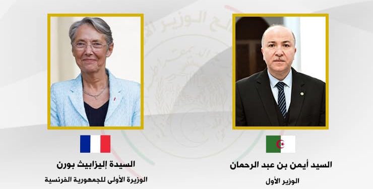 الوزير الأول يتلقى اتصالا من نظيرته الفرنسية