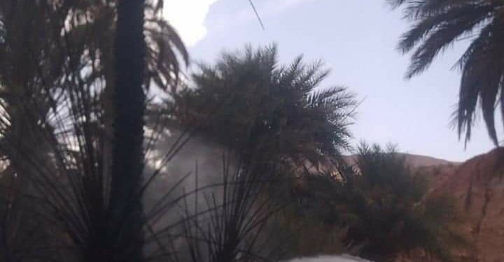 اتلاف نخيل في حريق بواحة حجاج بالنعامة