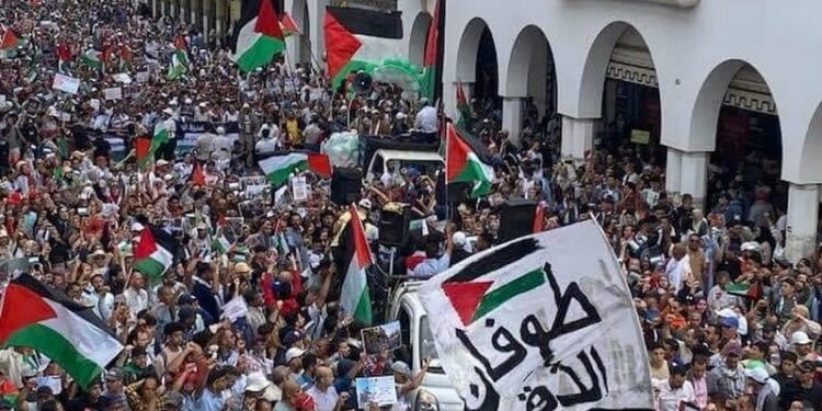 مظاهرات في 50 مدينة مغربية للمطالبة بإسقاط التطبيع مع الكيان الصهيوني
