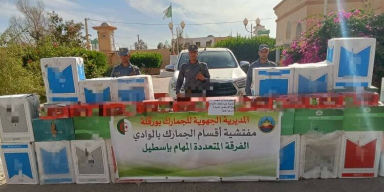 حجز كمية كبيرة من السجائر بالوادي
